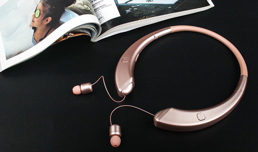 MIDU品牌无线蓝牙耳机可折叠便携头戴式重低音HIFI通话耳 红色