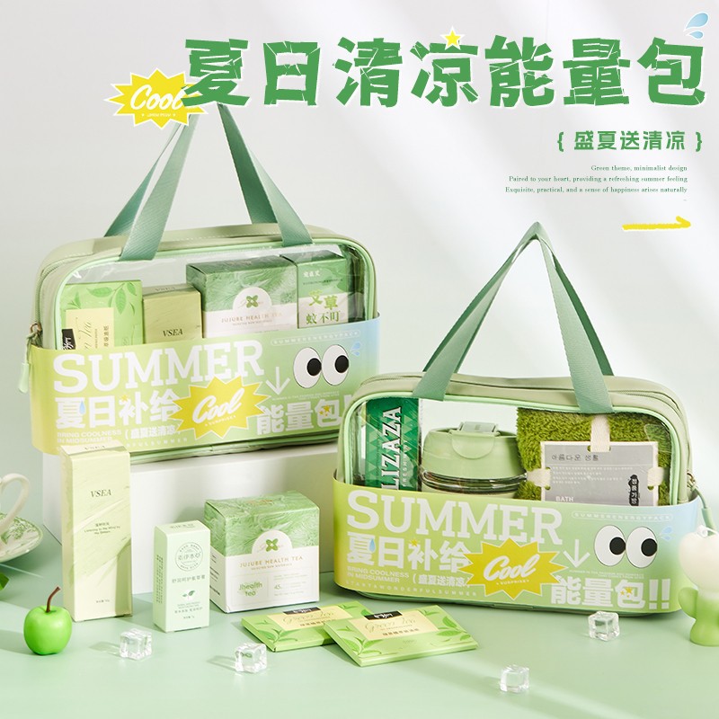 【夏日补给能量】夏季清凉伴手礼 护手霜红糖喜茶毛巾等组合 毛巾蚊不叮冰袖等组合