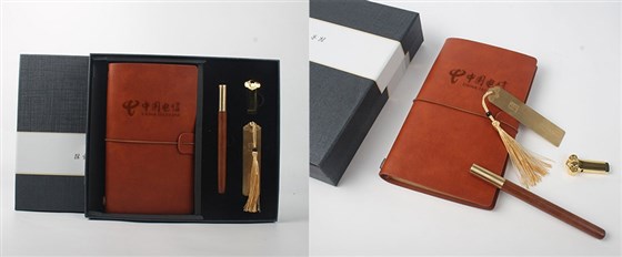 尊行者礼品定制工厂_会议礼品定制记事本套装