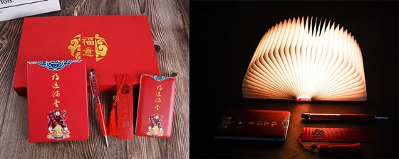 尊行者礼品定制工厂-外事礼品书灯套装