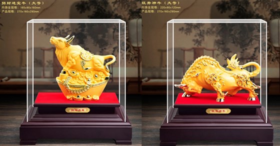 尊行者礼品工厂_尾牙礼品定制牛奶摆件定制