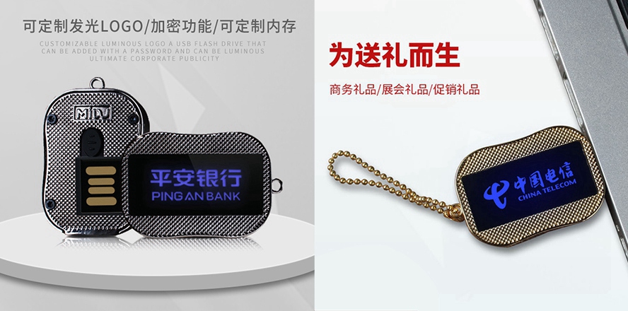 尊行者礼品定制工厂_会议礼品定制发光U盘1