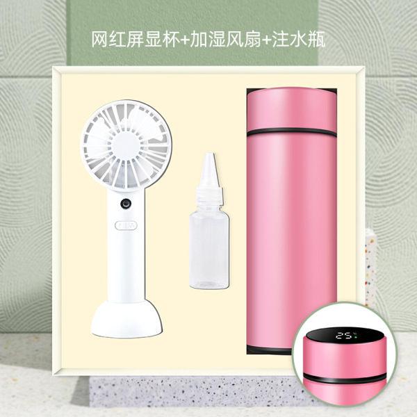 夏季商务礼盒套装 补水喷雾扇+屏显水杯 活动奖品有哪些