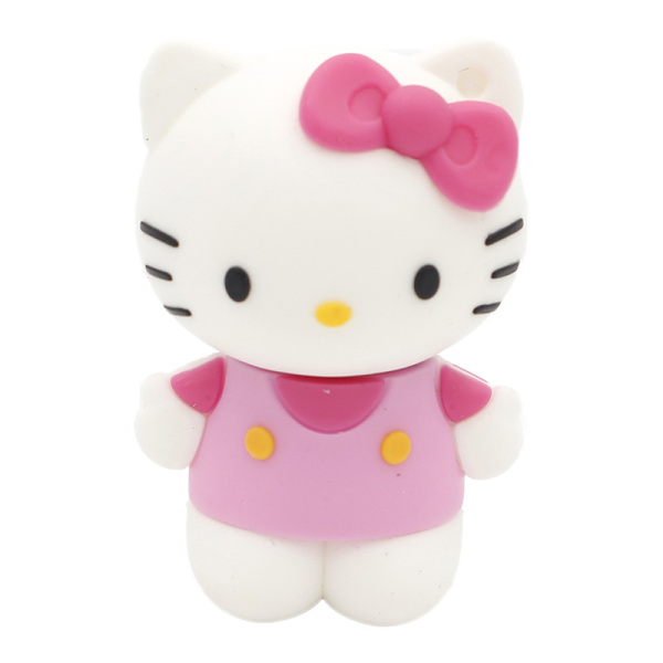 U盘定制 迷你PVC软胶U盘 Hello Kitty卡通U盘 立体粉红凯蒂猫优盘 创意的奖品