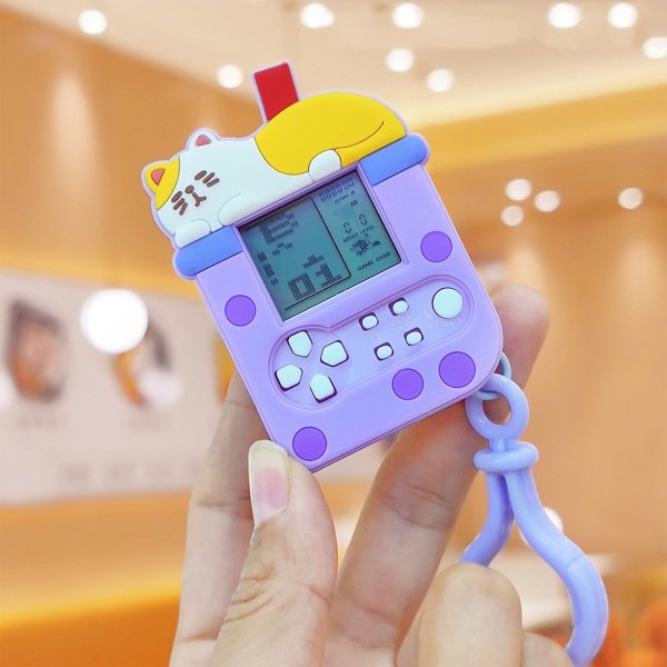 俄罗斯方块游戏机钥匙扣挂件 经典怀旧个性学生包包挂件 创意礼品