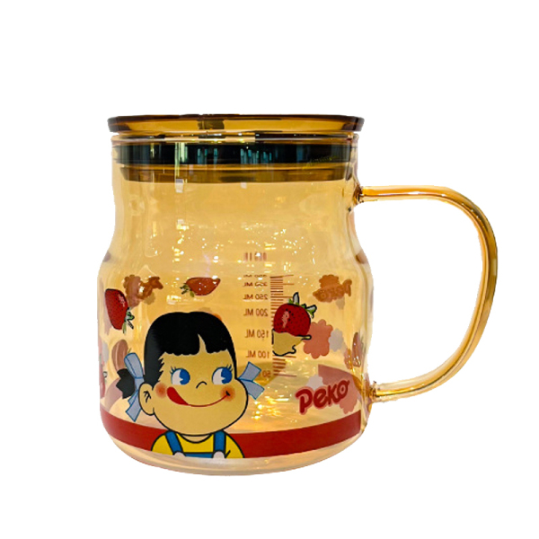 ins可爱草莓姐妹玻璃杯 带盖双饮吸管杯 三八礼品