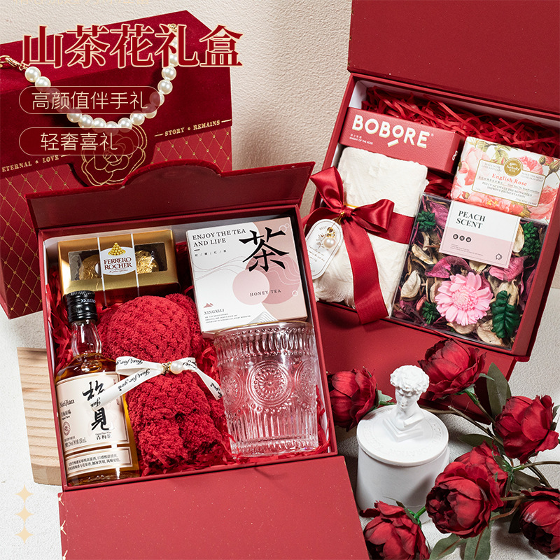 山茶花丝绒伴手礼套装|女神节礼品定制
